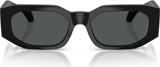 Versace 55mm Irregular Sunglasses in Black /Dark Grey at Nordstrom