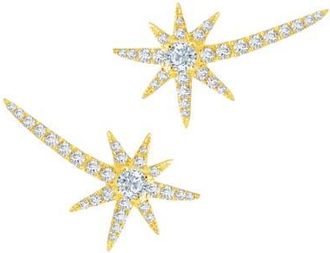 Graziela Yellow Shooting Starburst Earrings in Yellow Gold at Nordstrom