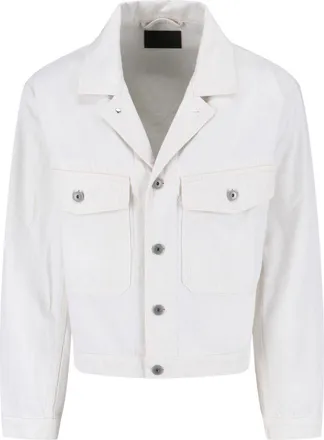 Christophe Lemaire White Cropped Trucker Cotton Jacket