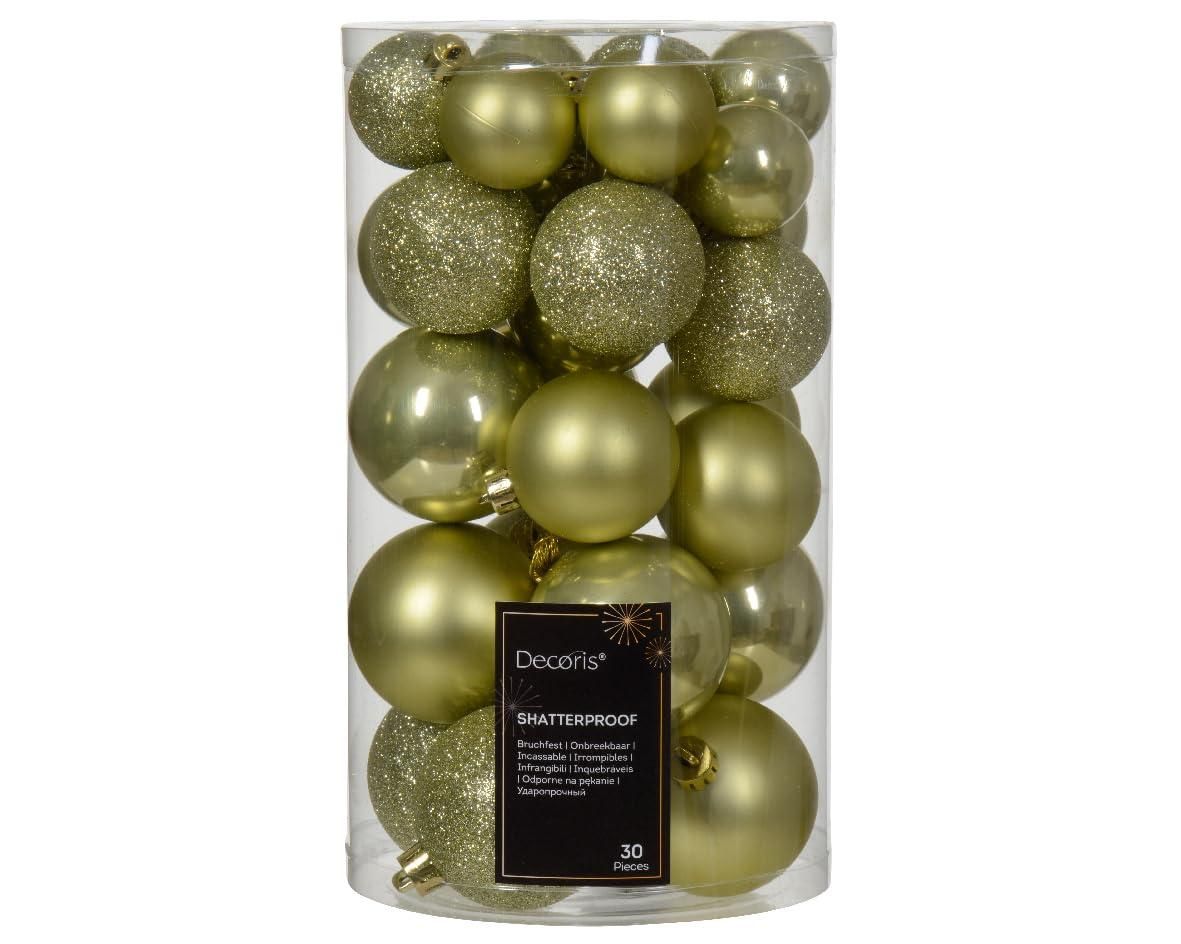 3 Weihnachtskugeln 10cm Bruchsicher - Rot Mit Glitzer & Matt