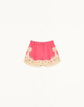 Valentino Embroidered Couture Linen Shorts Wo