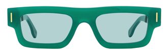 Retro Superfuture Colpo Low-Profile Rectangle Sunglasses - Green