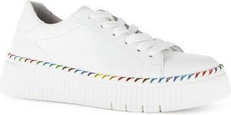 Gabor Rainbow Whipstitch Sneaker in White at Nordstrom, Size 10.5Us