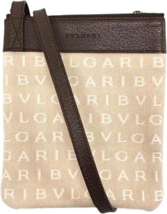 Bulgari Pre-owned Cross Body Bags, female, Beige, Size: ONE SIZE Pre-owned Canvas Shoulder Bag