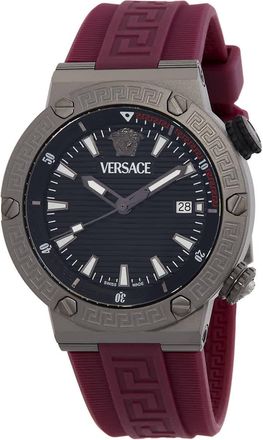 Versace Greca Logo Diver Quartz Black Dial Mens Watch VE8G00224