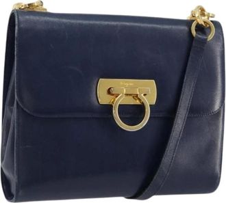 Ferragamo Pre-owned Cross Body Bags, female, Blue, Size: ONE SIZE Pre-owned Shoulder Bag
