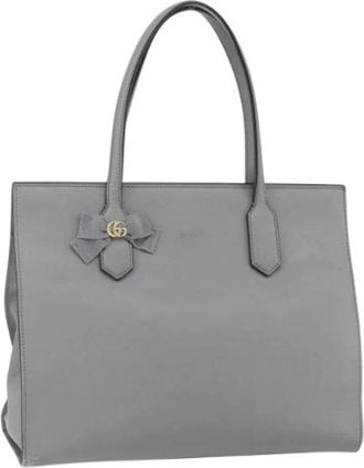 Gucci Pre-owned Vintage Tote Bag - Dames - Vintage Shopper - Grijs - ONE Size - Leer - Vintage