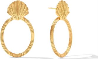 Julie Vos Sanibel Shell Doorknocker Earrings In Gold