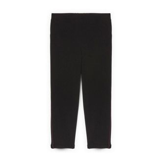 Fiorella Rubino Broeken, Dames, Zwart, XL, Leer, Joggingbroeken met bies aan de zijkant