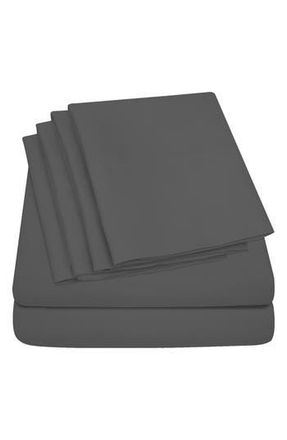 Luxury Home Brushed Microfiber Sheet Set in Gray at Nordstrom Rack, Size California King