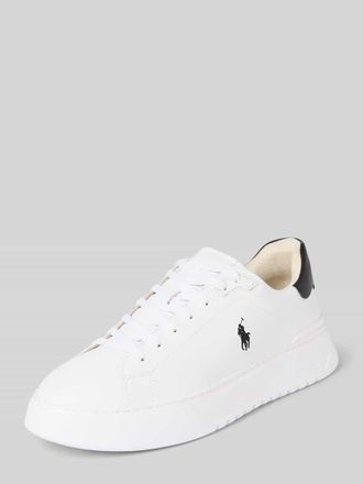 Polo Ralph Lauren Sneaker aus Leder mit Label-Stitching in Weiss, Größe 40