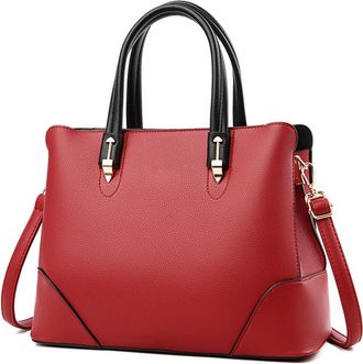 Generic Purses and Handbags for Women Fashion Ladies Leather Top Handle Satchel Crossbody Bag Large Shoulder Bag Totes (Red)