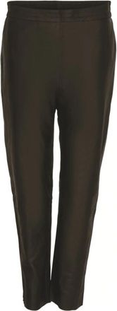 BTF-CPH Bruine Leren Broek 7/8 Lengte - Dames - Slim Fit Broeken - Bruin - L - Leer - Broeken