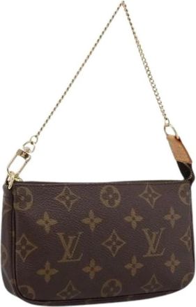 Louis Vuitton Pre-owned Accessory Pouch - Dames - Vintage Mini Tas - Bruin - ONE Size - Leer - Vintage