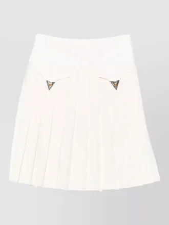 Versace high waist pleated midi skirt belt loops
