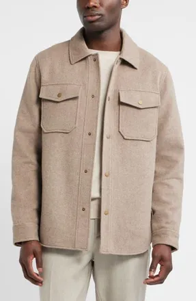 Nordstrom Wool Blend Shirt Jacket in Oatmeal Heather at Nordstrom, Size Xx-Large