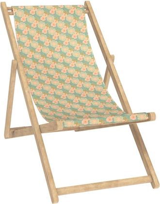 Vent de Boh&egrave;me Silla plegable de eucalipto con estampado gr&aacute;fico azul