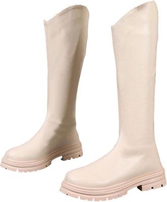 Generic Women Winter Motorcycle Boots Winter Thick Pu Leather Knee High Zip Holiday Long Boot