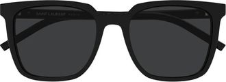 Saint Laurent Rechthoekige Zonnebril - Dames - Zonnebrillen - Zwart - 54 CM - Nylon - Accessoires
