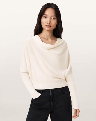 AllSaints Merino Wool Ridley Cropped Wool Jumper, Size: XS
