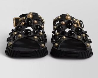Dolce & Gabbana leather studded slides sandals