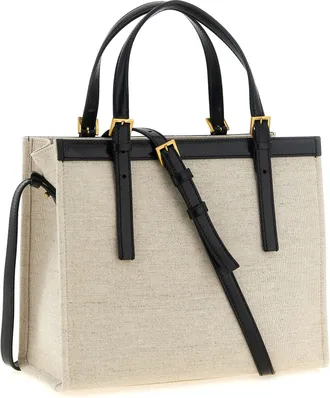 Versace Womens Rivi&egrave;re Tote Beige Cotton Linen
