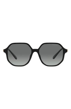 Swarovski 57mm Gradient Octagonal Sunglasses in Black at Nordstrom