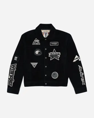 Wrangler Men s Avirex Suede Trucker Jacket Black