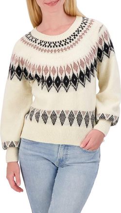 Lucky Brand Fair Isle Raglan Crew Sweater in Birch at Nordstrom Rack, Size X-Small