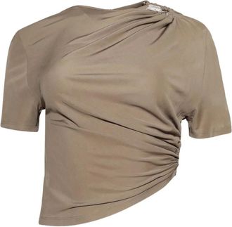 CHRISTOPHER ESBER T-shirt con ruches e dettaglio ad anello - Toni neutri