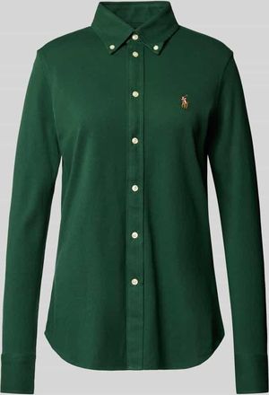 Polo Ralph Lauren Slim Fit Hemdbluse mit Button-Down-Kragen in Dunkelgruen, Größe XL