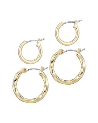 Adornia Adornia 14K Plated Set Of 2 Hoop Earrings