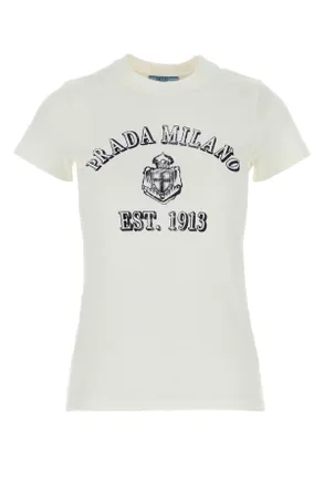 Prada White Cotton T Shirt