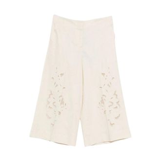 Twinset Cropped Trousers, female, Beige, Size: 2XS Cropped Trousers