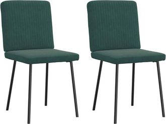vidaXL Vidaxl - Sillas de comedor 2 unidades terciopelo verde oscuro
