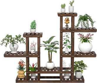 Yaheetech Estante De Plantas De Flores Soporte Bastidor De Madera Para Macetas Estanter&iacute;a De Jard&iacute;n Balc&oacute;n Decorativas Est&eacute;tica De 6 Niveles - Yaheetech