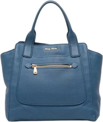 Miu Miu Pre-owned Handbags, female, Blue, Size: ONE SIZE Pre-owned Leather Handbag