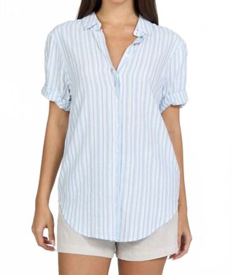 Dear John Denim Benning Stripe Blouse In Skyway Blue