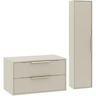 Badplaats Mobile lavabo Rimini 80 cm - Cashmere - Mobile bagno con colonna