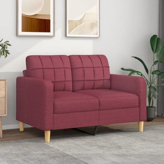 vidaXL Furniture Limited - Sof&aacute; De 2 Plazas De Tela Rojo Tinto 120 Cm
