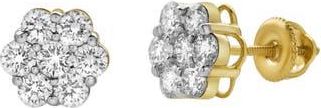 LuvMyJewelry Lab Grown Diamond Floral Cluster Stud Earrings in 14K Yellow Gold at Nordstrom Rack