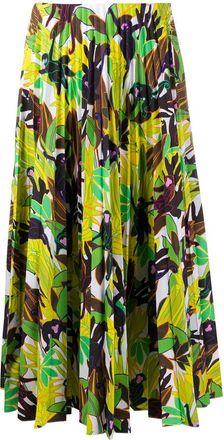 Valentino Garavani Monkey Forest Pleated Midi Skirt