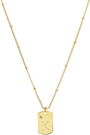 Panacea Initial Tag Pendant Necklace in Gold-K at Nordstrom