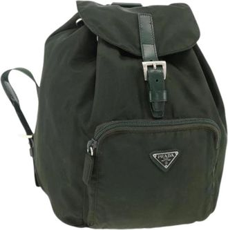 Prada Pre-owned Vintage Rugzak - Dames - Vintage Rugzakken - Groen - ONE Size - Leer - Vintage