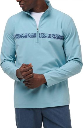 Travis Mathew Swell Season Quarter Zip Golf Pullover Sweater In Blue