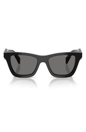 Prada 51mm Polarized Butterfly Sunglasses in Black /Dark Grey Polar at Nordstrom
