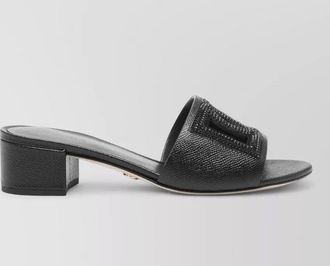 Dolce & Gabbana leather embellished block heel sandals