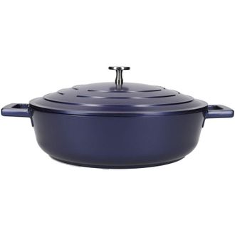 MasterClass Casseruola in alluminio fuso con coperchio diinduzione e forno, 28 cm / 4 l - Blu metallizzato - Masterclass