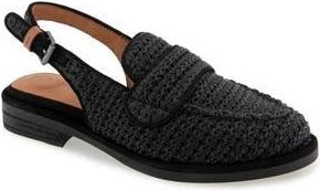 Gentle Souls Caleb Slingback Raffia Loafer Flat in Black Raffia at Nordstrom Rack, Size 7.5