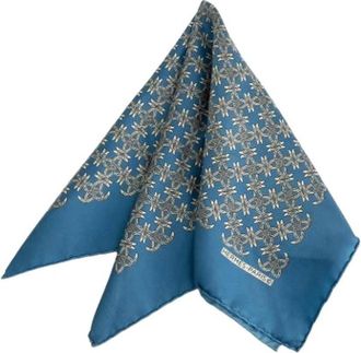 Hermès Pre-owned Scarves, female, Blue, Size: ONE SIZE Pre-owned Vintage Silk Scarf